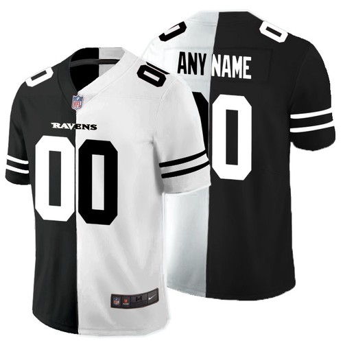 Men's Baltimore Ravens ACTIVE PLAYER Black & White NFL Split Limited Stitched Jersey